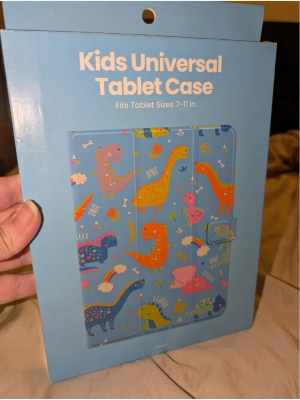 Kids Universal Tablet Case Blue Orange Dinosaur Print One Size